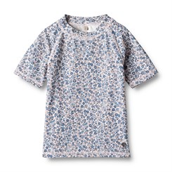 Wheat swim T-shirt Jackie SS - Blue flower meadow